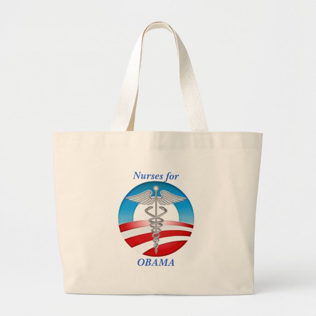 Nurses for OBAMA Large Tote Bag (Front)