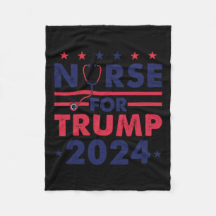 Nurses For Trump 2024 America Stars Flag Stripes T Fleece Blanket