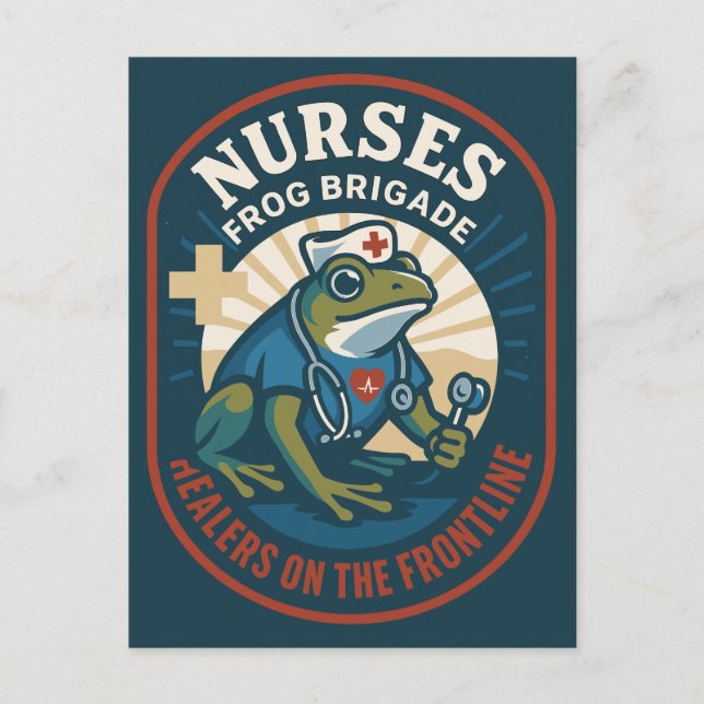 Nurses Frog Brigade – Healers on the Frontline Postcard (Front)
