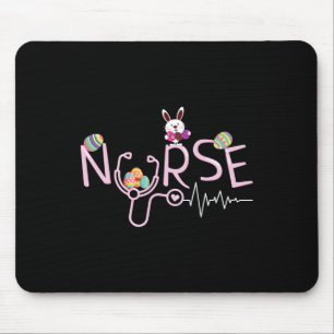 Nurses Gifts Stethoscope Nurse Tail Easter Bunny E Mouse Pad