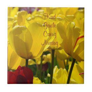Nurses gifts Tile Flowers Kind Gentle Caring Nurse