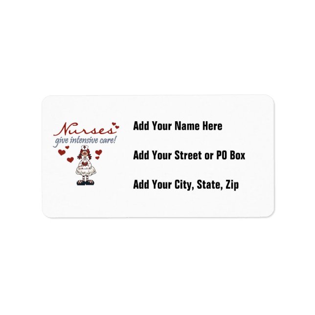 Nurses Give Intensive Care t-shirts and Gifts Label (Front)
