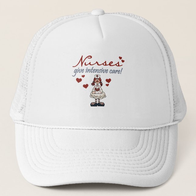 Nurses Give Intensive Care t-shirts and Gifts Trucker Hat (Front)