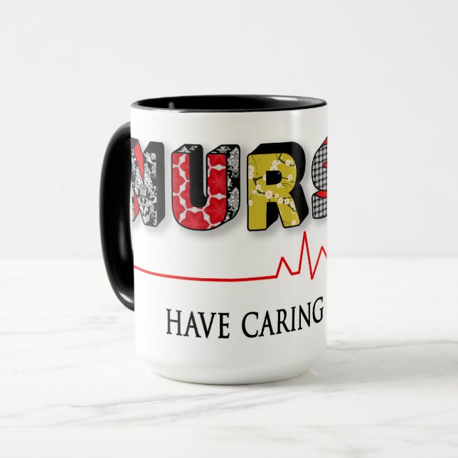 Nurses have caring hearts mug, Colourful Mug (Front Left)