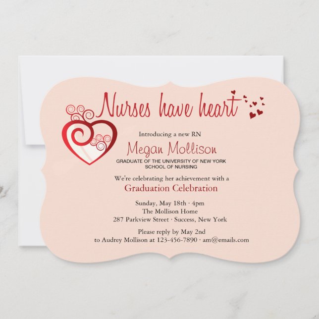 Nurses Have Heart Graduation Invitation (Front)