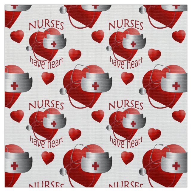 Nurses Have Heart Nurse Fabric (Swatch)