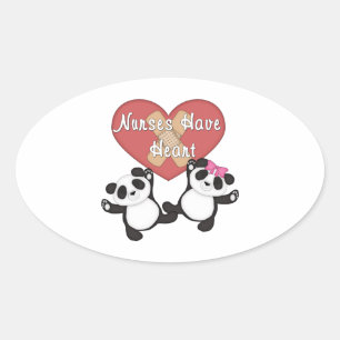 Nurses Have Heart Oval Sticker