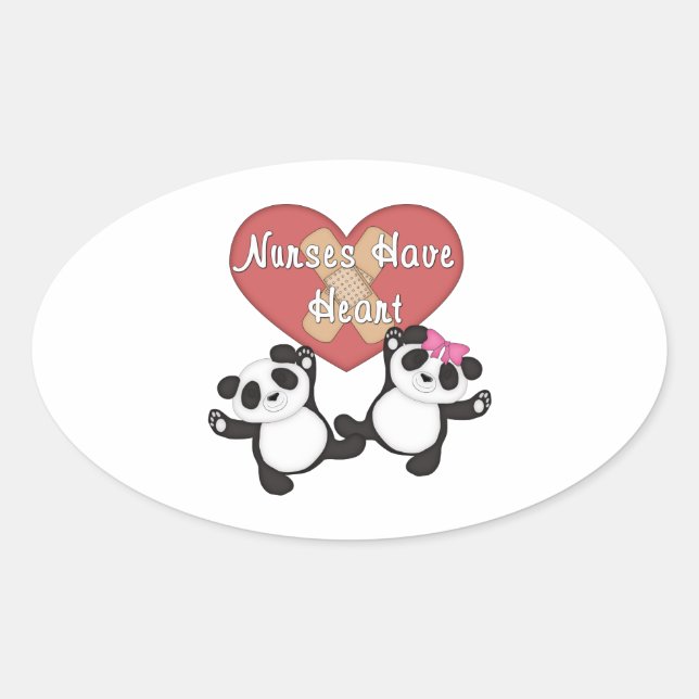 Nurses Have Heart Oval Sticker (Front)