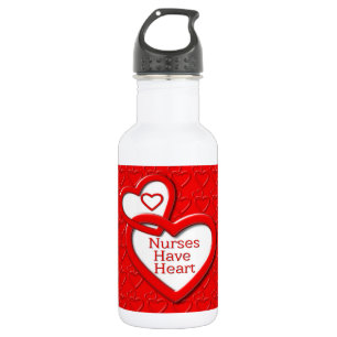 Nurses Have Heart Red Hearts 532 Ml Water Bottle