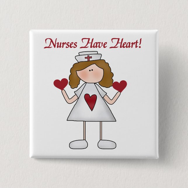 Nurses Have Heart T-shirts and Gifts 15 Cm Square Badge (Front)
