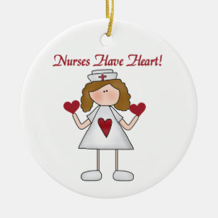 Nurses Have Heart T-shirts and Gifts Ceramic Tree Decoration