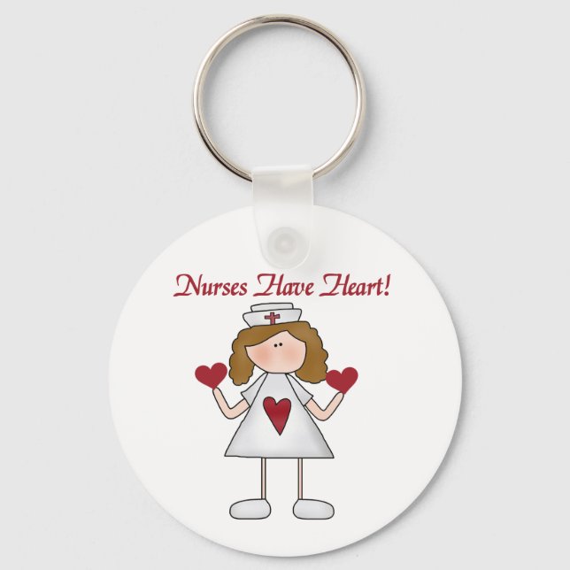 Nurses Have Heart T-shirts and Gifts Key Ring (Front)