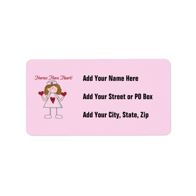 Nurses Have Heart T-shirts and Gifts Label (Front)
