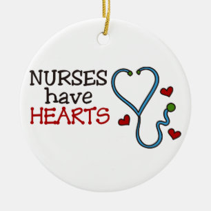 Nurses Have Hearts Ceramic Ornament