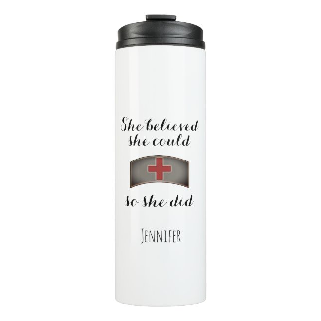 Nurse's Inspirational Personalised Thermal Tumbler (Front)