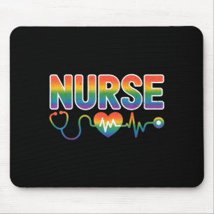 Nurse's Life Lgbt Heart Stethoscope Nurse Week Mouse Pad