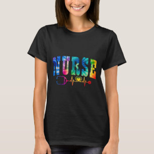Nurse's Life Tie Dye Heart Stethoscope Nurse Week T-Shirt