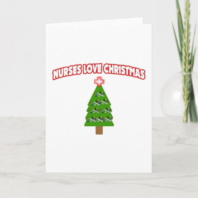 Nurses Love Christmas Holiday Card (Front)