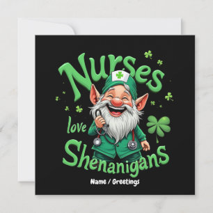 Nurses Love Shenanigans Celebrate St. Patricks Day Invitation