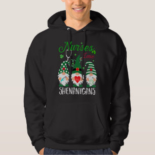 Nurses Love Shenanigans Funny Gnomes Nurse St Patr Hoodie