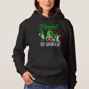 Nurses Love Shenanigans Funny Gnomes Nurse St Patr Hoodie