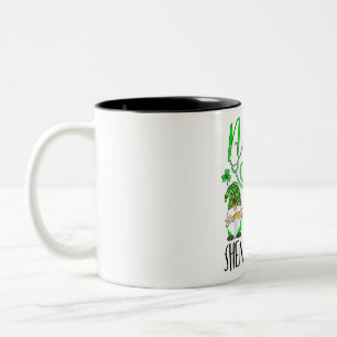 Nurses Love Shenanigans Funny Gnomes Nurse St Patr Two-Tone Coffee Mug