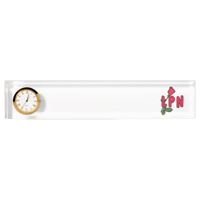 Nurses LPN Rose Nameplate (Front)