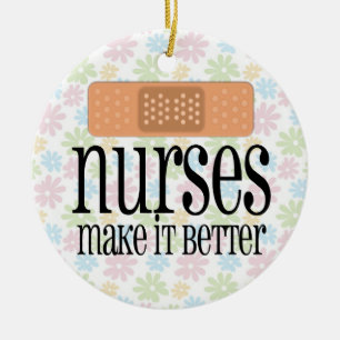 Nurses Make it Better, Bandage Ceramic Ornament