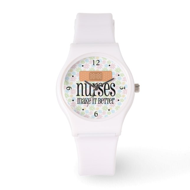 Nurses Make it Better, Cute Nurse Bandage Watch (Front)