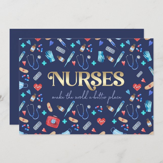 Nurses make the world a better place Custom Card (Front/Back)