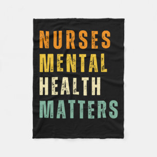 Nurses Mental Health S Sticker Fleece Blanket