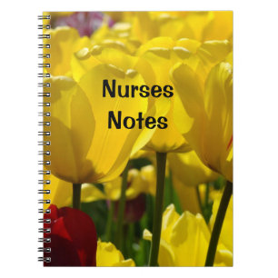 Nurses Notes notebooks Yellow Tulip Flowers