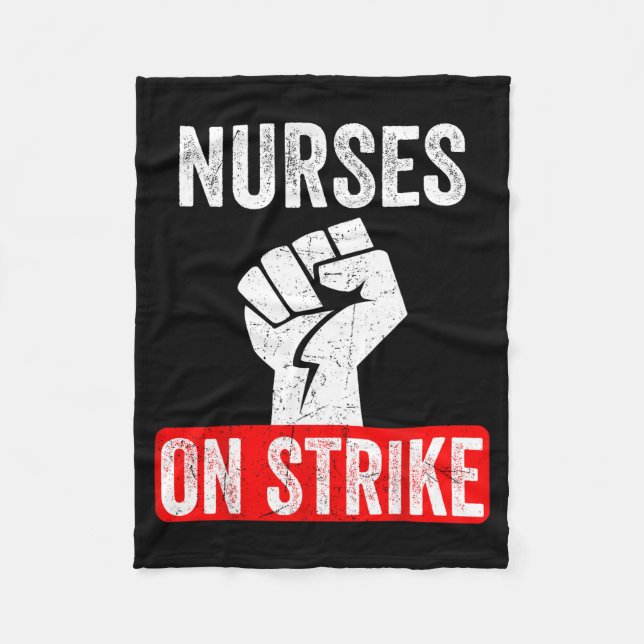 Nurses On Strike Nnu National Nurses United Staffi Fleece Blanket (Front)
