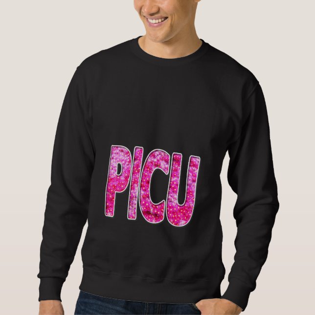Nurses Pretty Pink Flowers Spring Picu Sweatshirt (Front)