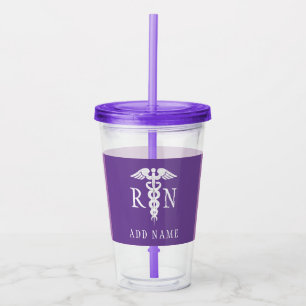 Nurses Purple Medical Symbol Personalised Acrylic Tumbler