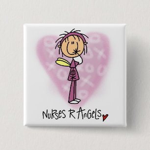 Nurses R Angels Tshirts and Gifts 15 Cm Square Badge