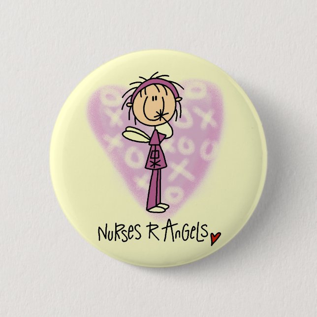 Nurses R Angels Tshirts and Gifts 6 Cm Round Badge (Front)