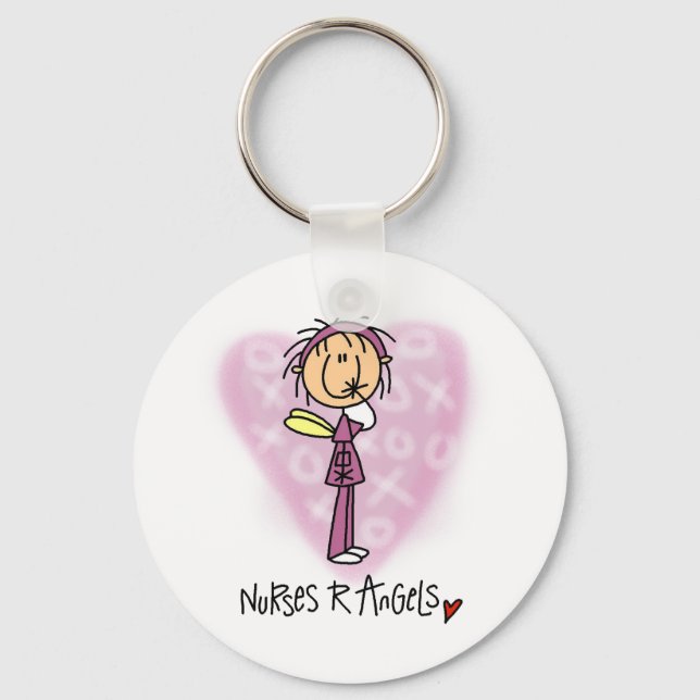 Nurses R Angels Tshirts and Gifts Key Ring (Front)