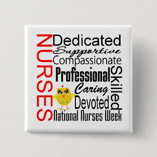 Nurses Recognition Collage: National Nurses Week 15 Cm Square Badge