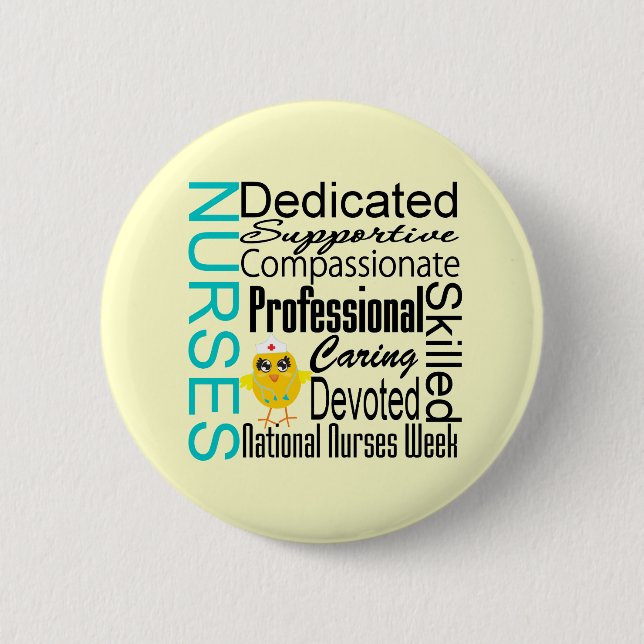 Nurses Recognition Collage - National Nurses Week 6 Cm Round Badge (Front)