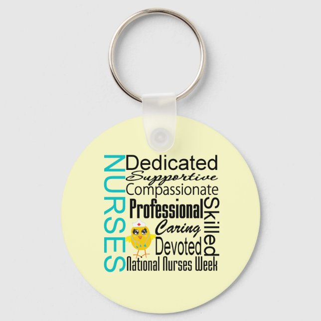 Nurses Recognition Collage - National Nurses Week Key Ring (Front)