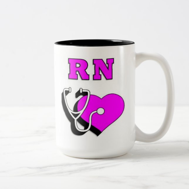 Nurses RN Care Two-Tone Coffee Mug (Right)