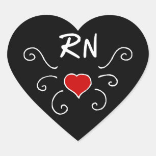 Nurses RN Love Tattoo Heart Sticker