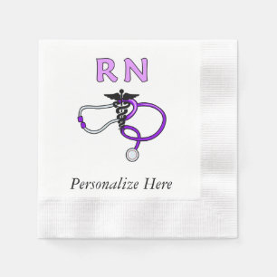 Nurses RN Stethoscope Napkin