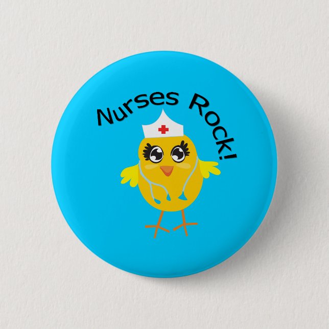 Nurses Rock 6 Cm Round Badge (Front)