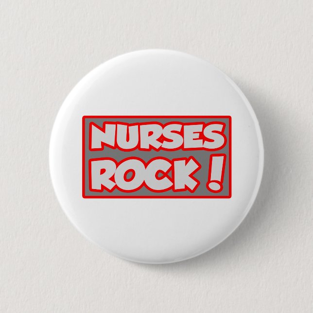 Nurses Rock! 6 Cm Round Badge (Front)
