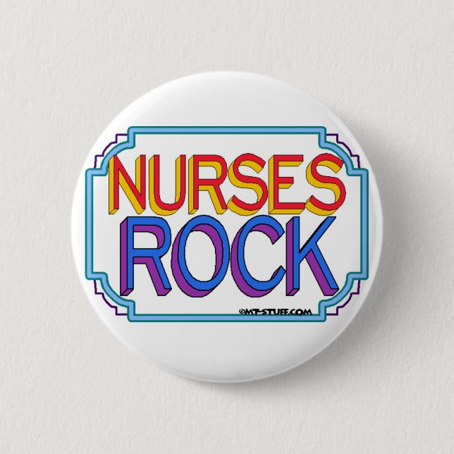 Nurses Rock 6 Cm Round Badge (Front)