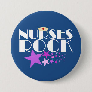 Nurses Rock 7.5 Cm Round Badge