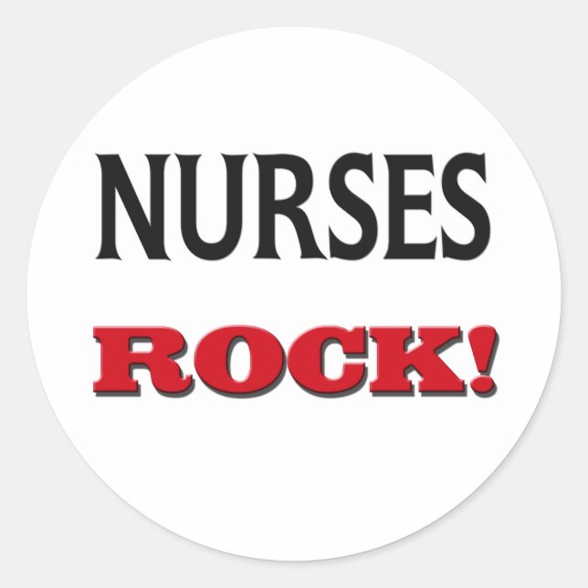Nurses Rock Classic Round Sticker (Front)