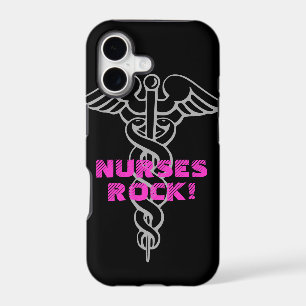 Nurses Rock! iPhone 5 case with caduceus symbol